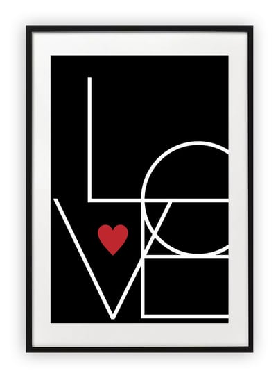 Plakat A3 30x42 cm Love serce miłość WZORY Printonia