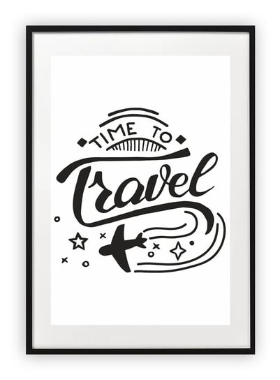 Plakat A3 30x42 cm Travel podróż typografia WZORY Printonia