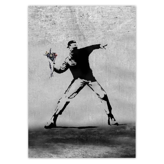Plakat A3 PION Banksy Miotacz kwiatów ZeSmakiem
