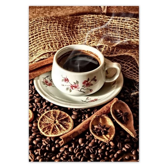 Plakat A3 PION Filiżanka kawy z wanilią ZeSmakiem