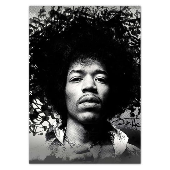 Plakat A3 PION Jimmy Hendrix z nutami ZeSmakiem