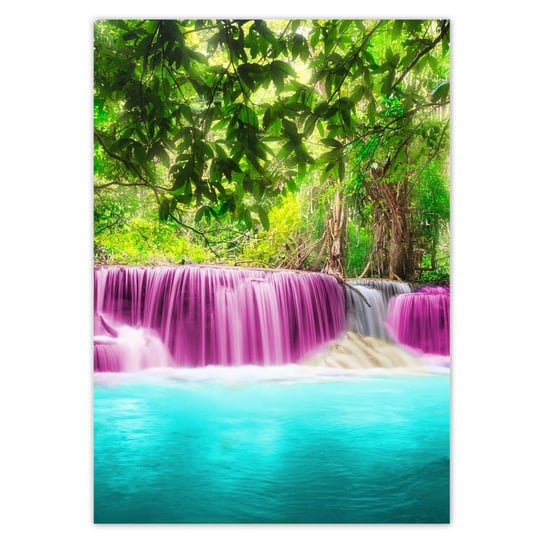 Plakat A3 PION Kolorowy pejzaż Wodospad ZeSmakiem