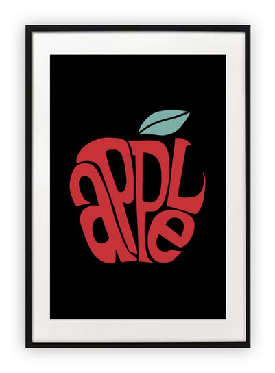 Plakat A4 21x30 cm  Apple typografia napis WZORY Printonia