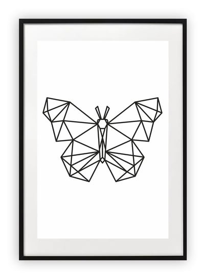 Plakat A4 21x30 cm  Czarny motyl polygons WZORY Printonia