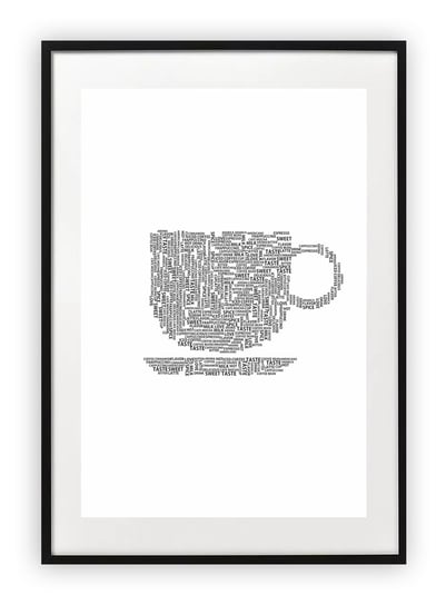 Plakat A4 21x30 cm  Filiżanka kawy herbaty WZORY Printonia