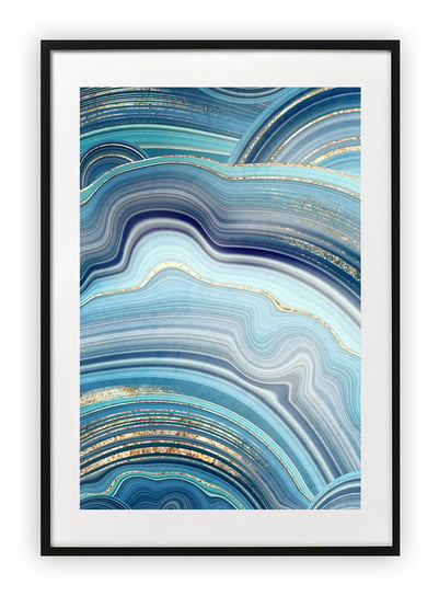 Plakat A4 21x30 cm  Marmur Sztuka Błękit WZORY Printonia