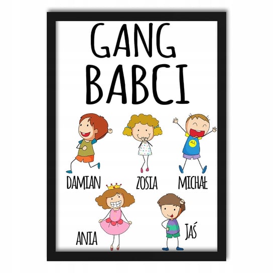 Plakat A4 Gang Babci Dziadka Z Wnukami Prezent Y4 Inna marka