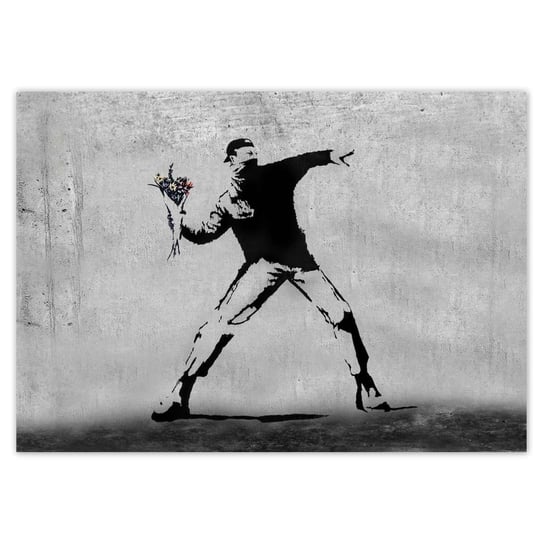 Plakat A4 POZIOM Banksy Miotacz kwiatów ZeSmakiem