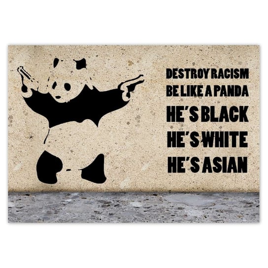 Plakat A4 POZIOM Banksy Panda ZeSmakiem