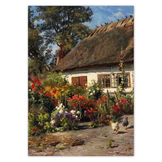 Plakat A5 PION Wiejski domek z kwiatami ZeSmakiem