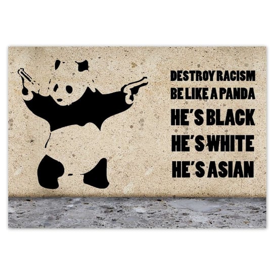 Plakat A5 POZIOM Banksy Panda ZeSmakiem