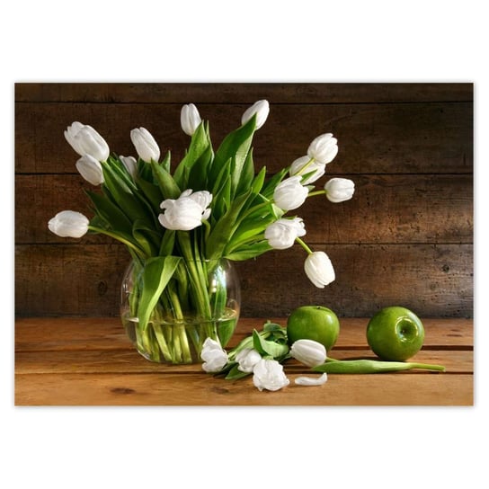Plakat A5 POZIOM Białe tulipany ZeSmakiem