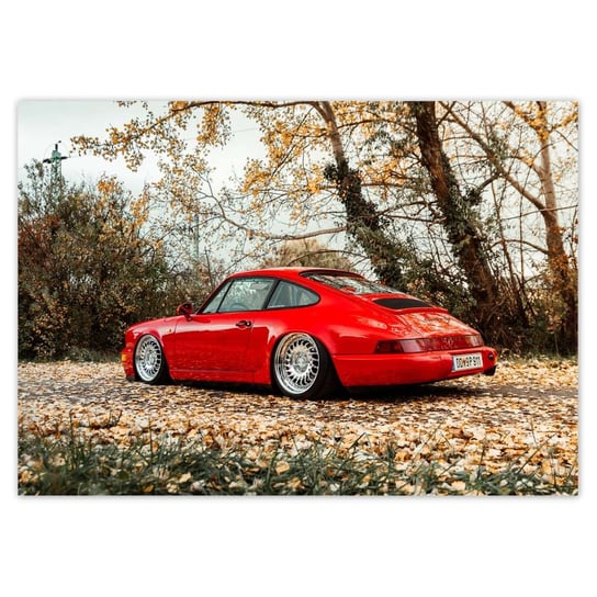 Plakat A5 POZIOM Czerwone Porsche Samochód ZeSmakiem