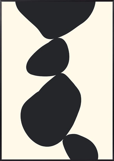 Plakat Abstrakcja Czarne Kamienie Nr1 - 50x70 cm Posteracademy