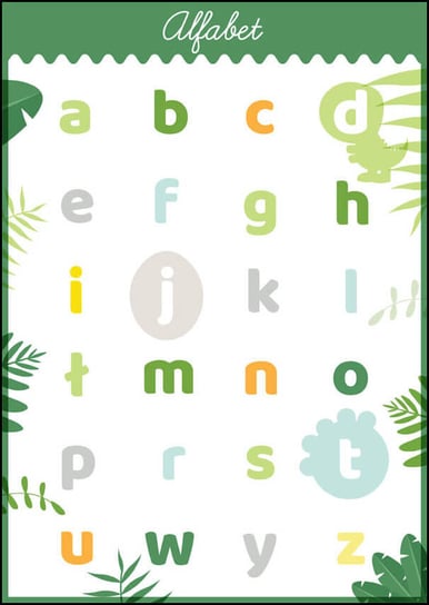 Plakat, Alfabet dinozaury, 42x59,4 cm Inna marka