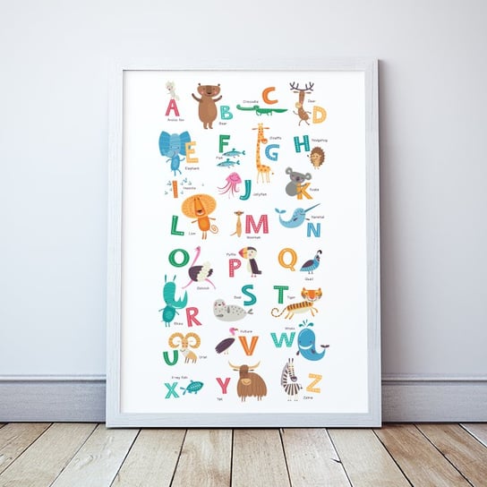 Plakat alfabet ze zwierzętami format A2 Wallie Studio Dekoracji