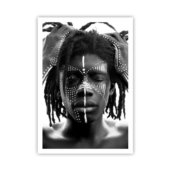 Plakat Arttor Gdzie jesteś? - 70x100 cm - Plakat bez ramy - Afryka, Czarno-Biały, Afroamerykanin, Plemiona Afrykańskie, Portret - P2XPA70x100-5159 ARTTOR