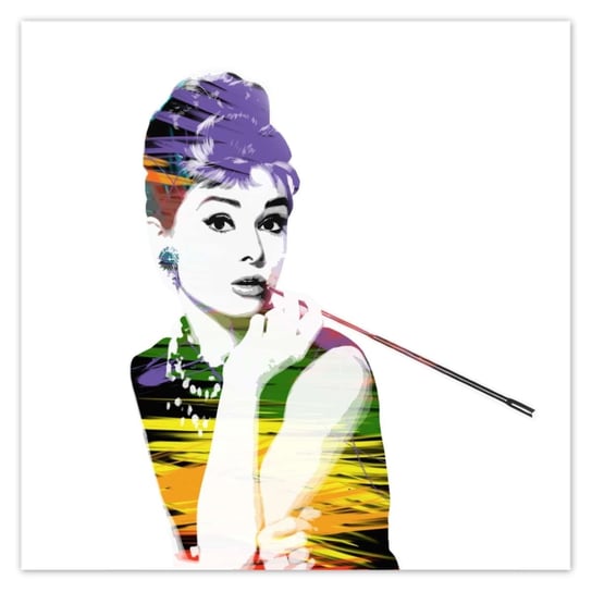 Plakat Audrey Hepburn Cygaretka, 140x140 cm ZeSmakiem