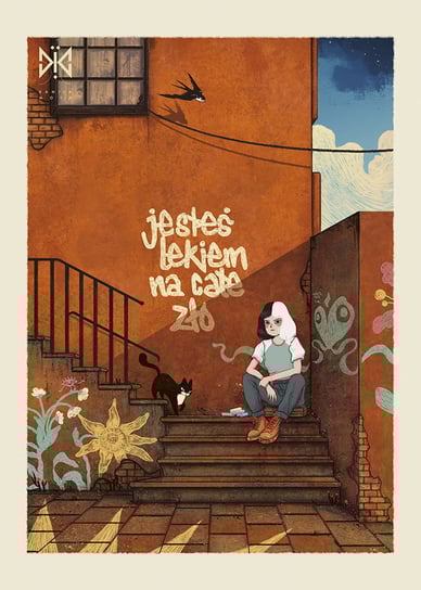 Plakat autorski "jesteś lekiem na całe zło" a4 - druk pigmentowy kamilamoth