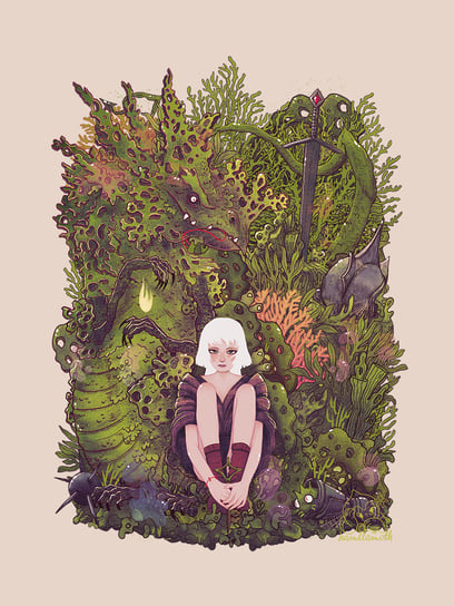 PLAKAT AUTORSKI "MAGIA I MIECZ" 40cmx50cm - DRUK PIGMENTOWY kamilamoth