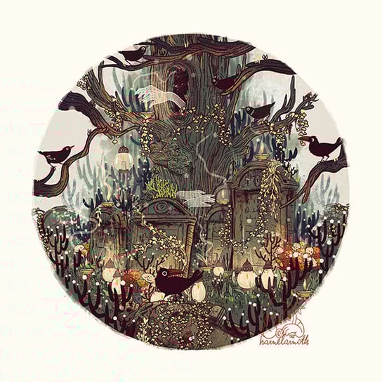 PLAKAT AUTORSKI "ZADUSZKI" 30cmx30cm - DRUK PIGMENTOWY kamilamoth