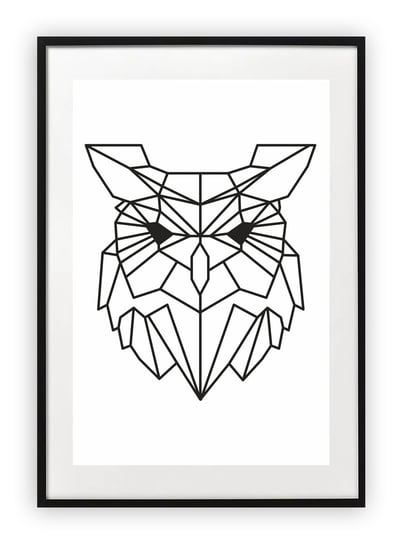 Plakat B2 50x70 cm Sowa czwrna polygons WZORY Printonia