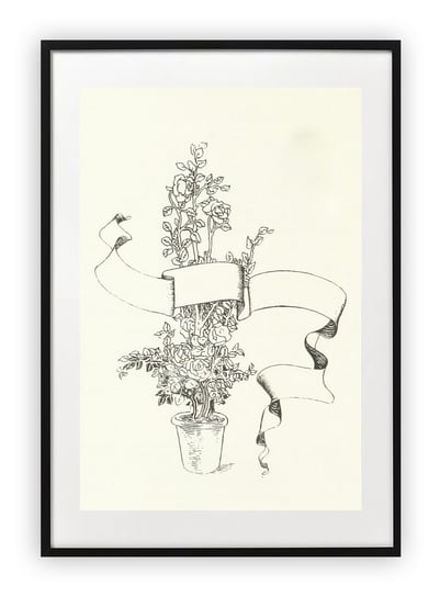 Plakat B2 50x70 cm Szkic Rośliny Rysunek WZORY Printonia