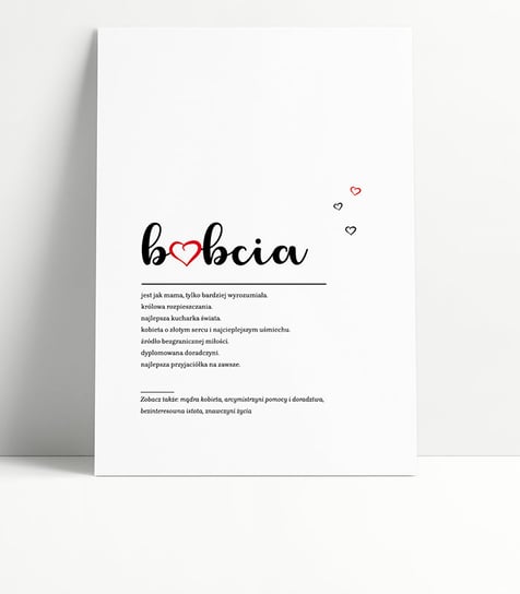 Plakat BABCIA Serce - A4 (21x30 cm) bez ramki Inna marka