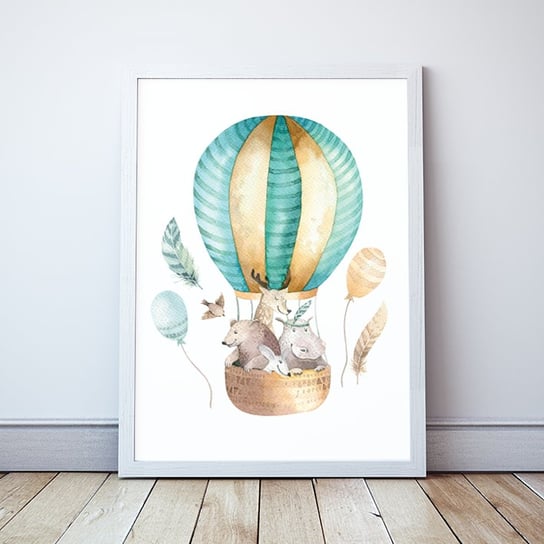 Plakat Balon ze zwierzakami format A3 Wallie Studio Dekoracji