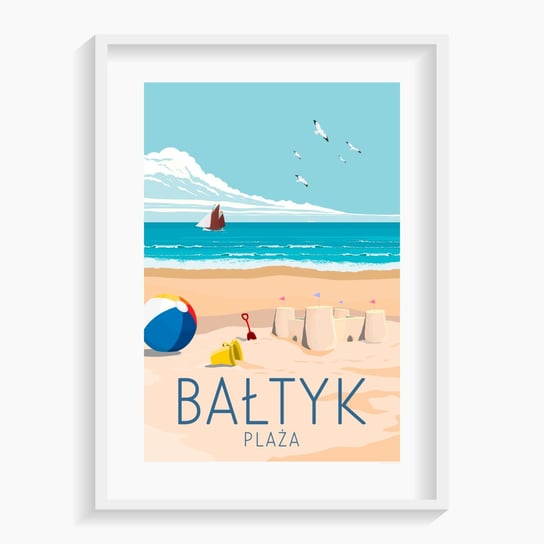 Plakat Bałtyk Plaża 40x50 cm A. W. WIĘCKIEWICZ