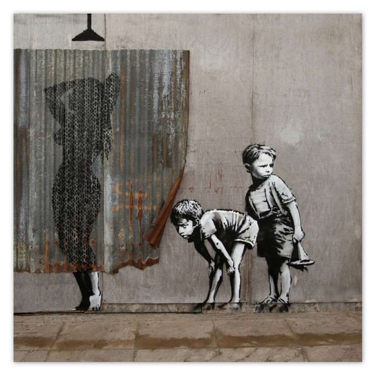 Plakat Banksy Chłopcy Prysznic, 30x30 cm ZeSmakiem