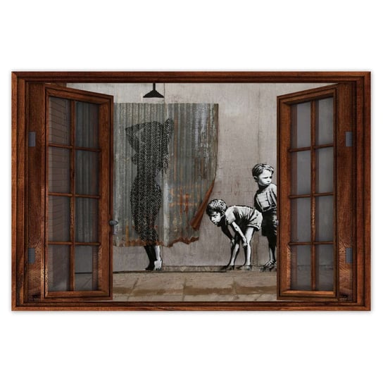 Plakat Banksy Chłopcy Prysznic, 90x60 cm ZeSmakiem