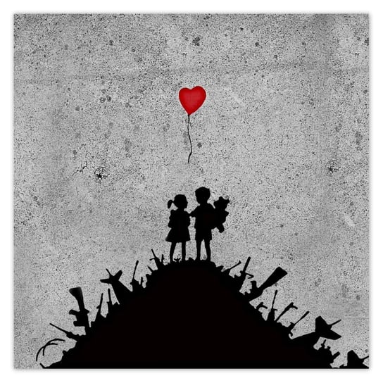 Plakat Banksy Dzieci na stosie, 140x140 cm ZeSmakiem