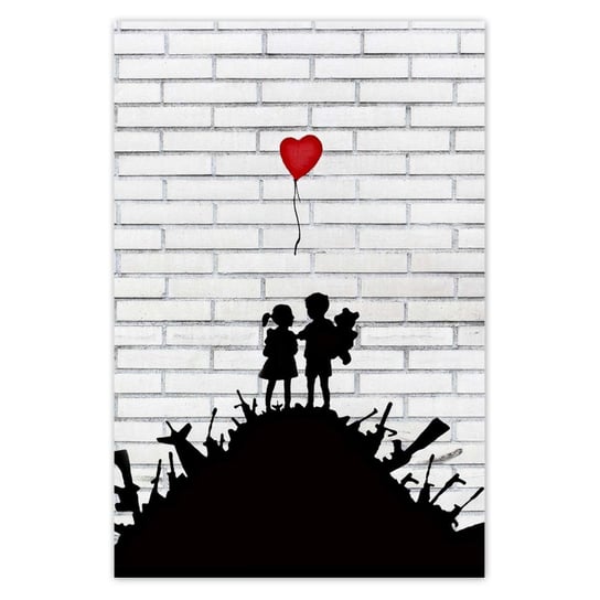 Plakat Banksy Góra broni Balon, 40x60 cm ZeSmakiem