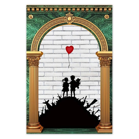 Plakat Banksy Góra broni Balon, 80x120 cm ZeSmakiem