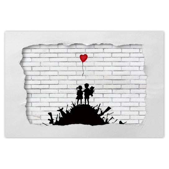 Plakat Banksy Góra broni Balon, 90x60 cm ZeSmakiem