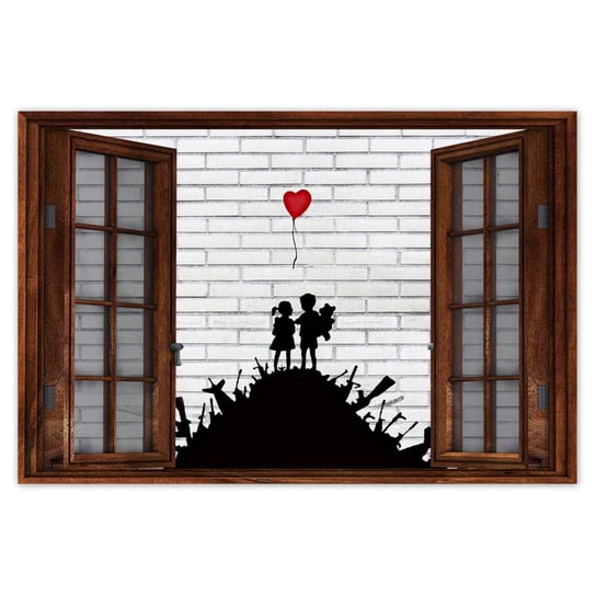 Plakat Banksy Góra broni Balon, 90x60 cm ZeSmakiem