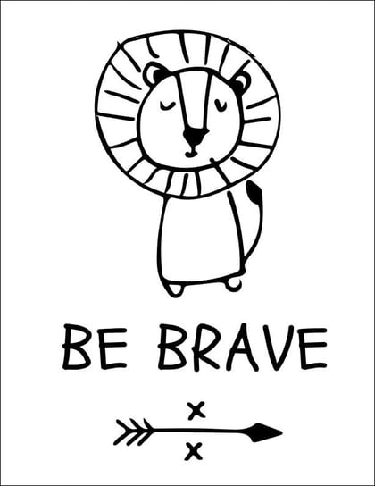 Plakat, Be brave, 30x40 cm Inna marka