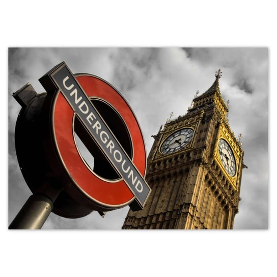 Plakat Big Ben i Underground, 100x70 cm ZeSmakiem