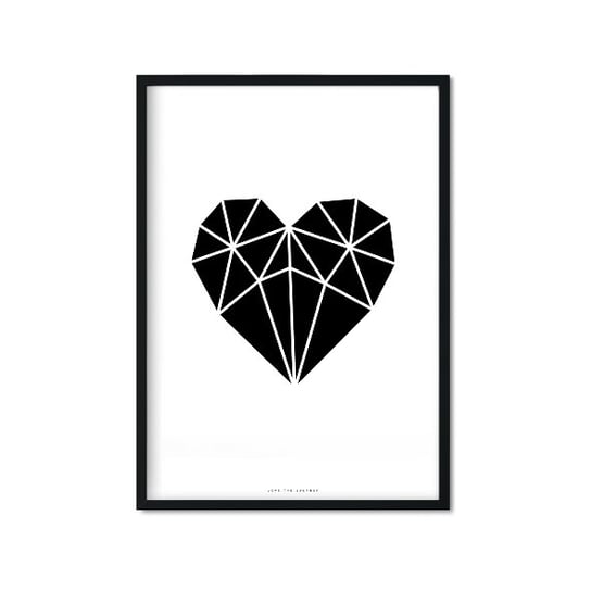 Plakat Black Diamond Heart, biało-czarny, 40x50 cm Love The Journey