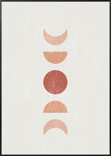 Plakat Boho Abstrakcja Fazy Księżyca - 21x30 cm (A4) Posteracademy