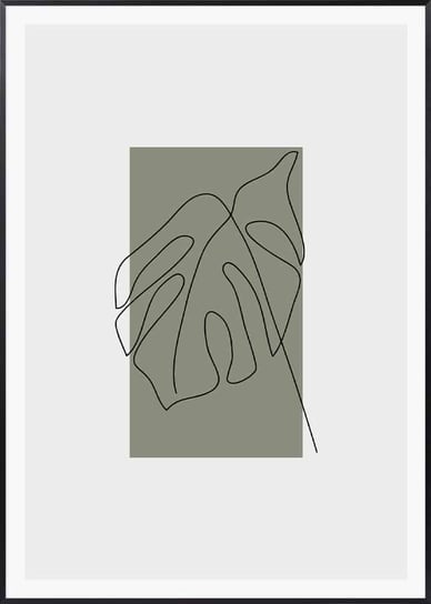 Plakat Botaniczny Line Art Zielony - 21x30 cm (A4) Posteracademy