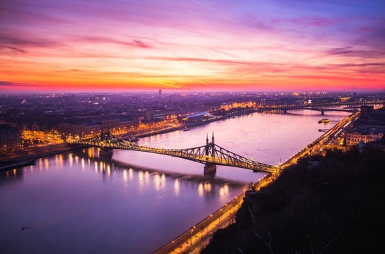 Plakat, Budapeszt Poranek nad Dunajem, 80x60 cm Inna marka