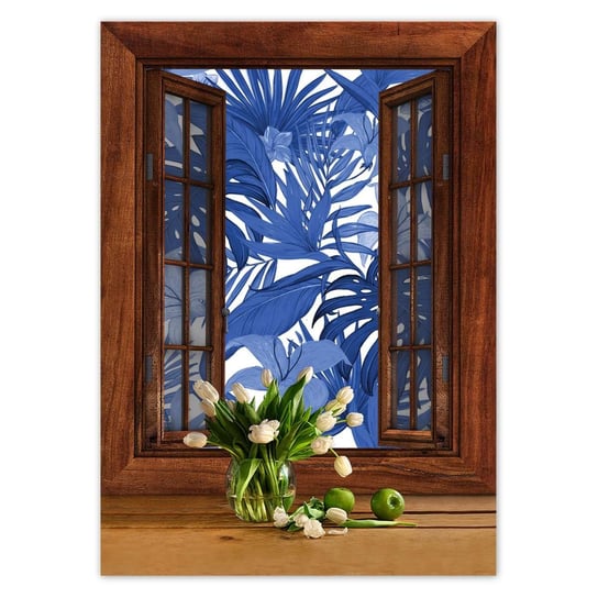 Plakat Classic Blue Monstera, 50x70 cm ZeSmakiem