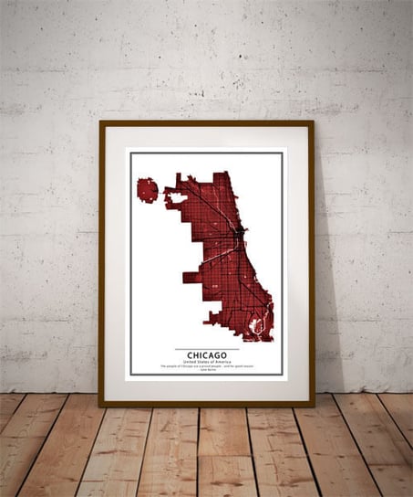 Plakat, Crimson Cities - Chicago, 30x40 cm Inna marka