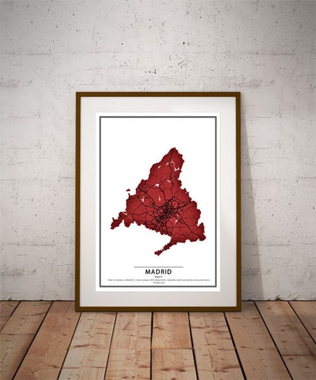 Plakat, Crimson Cities - Madrid, 30x40 cm Inna marka