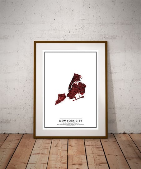 Plakat, Crimson Cities - New York City, 29,7x42 cm Inna marka