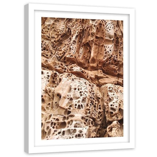 Plakat dekoracyjny w ramie białej FEEBY Erozja skały, 50x70 cm Feeby