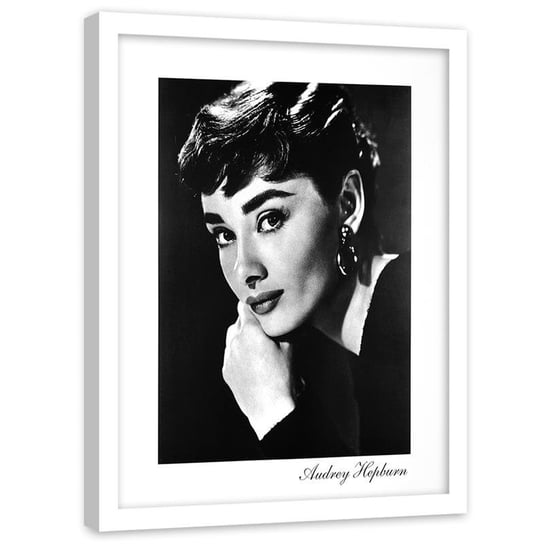 Plakat dekoracyjny w ramie białej FEEBY Fotografia portretowa ikona kina, 50x70 cm Feeby