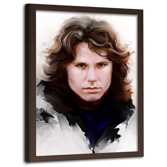 Plakat dekoracyjny w ramie brązowej FEEBY Gwiazda rocka portret, 40x60 cm Feeby
